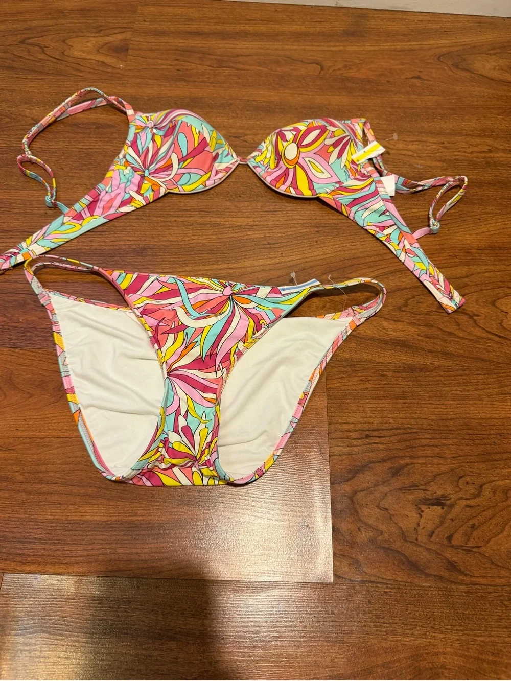Kate spade women's Pink Multicolor Floral Tie-Back Bikini Set